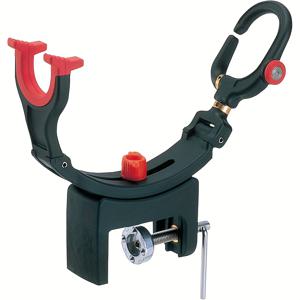 TEMU HQZOOMEE 360° 조절 가능한 듀얼 헤드 낚시대 홀더 - 강력한 주석 합금 보트 마운트, 인간공학적 빨간색 & 검은색 디자인, 안정성을 위한 안전한 잠금 기계, 보트 낚시대 홀더, 보트 낚시 장비, 세련된 금속 마감, 견고한 구조