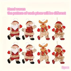 TEMU 크리스마스 트리 패브릭 장식품 세트 (4개/8개) - , 눈사람, 엘크 베어 장식, 크리스마스 및 할로윈용, 가을 홈 데코 컬렉터블 피규어