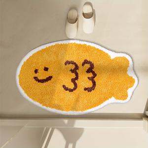 TEMU 씨 벨벳 1개, 카툰 물고기 디자인 매트 - 초소프트하고 플러시, 세탁기 사용 가능 & 쉬운 청소, 거실/침실 욕실 매트 또는 축제 장식용