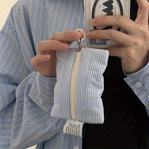 TEMU 블루 & 핑크 멀티폴리 폴리에스터 파우치 - 지퍼 여행 정리함, 메이크업·보석류·생리대용 | 컴팩트 가벼운 화장품 가방, 세련된 액세서리, 쉬운 세척 소재, 안전한 지퍼, 다목적 , 자주 여행하는 분들을 위한 스타일리시 보관백|카드지갑|지갑|파우치