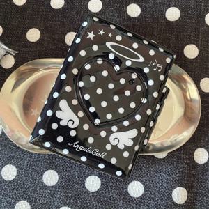 TEMU 3인치 사진 북을 위한 일본식 앨범, 검은색과 흰색 폴카 도트 날개, PP 슬리브에 음악 노트가 포함되어 있습니다.