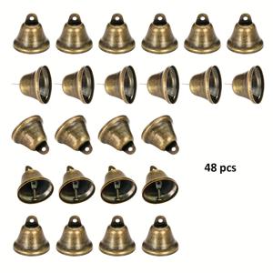TEMU 24개 또는 48개 빈티지 황동 징글벨 - 38mm 소형 풍경, 집중력 향상, 강아지 훈련, 웨딩 장식, 파티 답례품, 공예품, 크리스마스 트리 장식, 할로윈 & 추수감사절 선물
