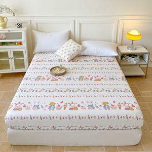 TEMU 1pc 프린트된 매트리스 - 침대 시트, 부드러운 브러시 폴리에스터 섬유, 깊은 포켓 디자인, 침실 및 게스트 룸 장식에 적합, 기계 세탁 가능, 크리스마스 선물, 베개 케이스 미포함, 베개 코어 미포함