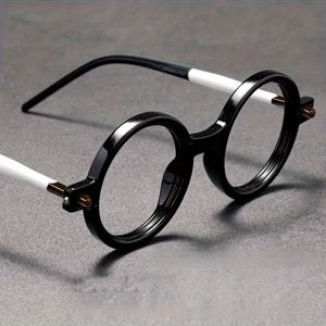 TEMU 빈티지 비선술 안경 - 오버사이즈 와이드 두꺼운 블랙 프레임, 여성 & 남성용 헤비 , 레트로 라운드 안경, 코스튬 파티, 포토슈팅, 데일리 패션 - 비선술 장식 안경, 의상 액세서리, 대담한 패션 스타일