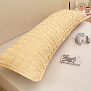 TEMU 1개 소프트 핑크 퀼트 롱 베개커버 48x180cm - 울트라 소프트 라이트 베이지 친화적 원단, 부드럽고 통기성 좋음, 세탁기 사용 가능, 침실, 소파 또는 사무실 낮잠에 완벽