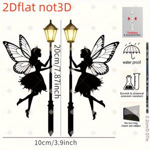 TEMU 2D 플랫, 야외 정원 요정 & 실루엣 장식 - 전기 불필요, 자체 발광 길조명, 내구성 있는 플라스틱 요정 피규어와 표현력 있는 얼굴 & 역동적인 포즈, 결혼식, 할로윈, 크리스마스, 생일 파티용 - 마법 같은 야간 정원 장식, 접착제/나사로 쉬운 설치, 현대적인 동화 스타일, 정원 애호가를 위한 이상적인 선물, 2D 플랫