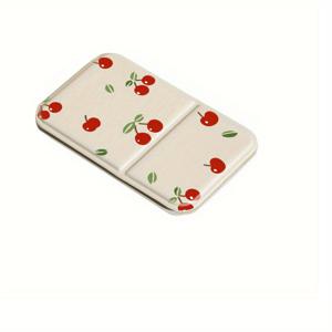 TEMU 리틀 체리 메이크업 미러 - 접이식, 귀여운 만화 디자인의 빨간 체리 & 녹색 잎사귀, 학생 및 기숙사용 휴대용 방탄 데스크탑 거울, 광택 마감, 배터리 필요 없음, 기숙사 필수품, 장난기 있는 미학, 내구성 있는 플라스틱, 컴팩트 사이즈, 가벼운 디자인, 기숙사 필수품, 스타일리시 액세서리, 튼튼한 구조, 대학 학생