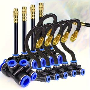 TEMU 5/10/20개 고강도 360° 유연 스프레이 노즐 - 황동 & 플라스틱, 누수 방지 퀵 커넥트, 냉각 시스템용, 정원 및 산업 관개용 - 12mm PE/PU/PVC 나일론 호스 호환, 상업적/가정용 물뿌리기 스프링클러, 가든 미스트 기술, 내식성 디자인