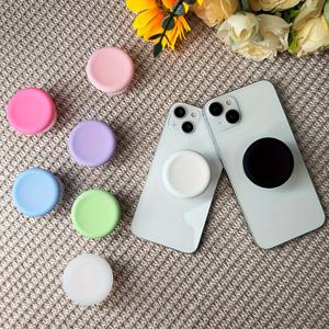 TEMU 3개 투명 실리콘 폰 그립 스탠드, 분리 가능한 텔레스코픽 선물 홀더, 마카롱 캔디 컬러 패셔너블 다기능 한 손으로 사용 가능한 편안한 공부 책상 라운드 라이트 베이지 게으른 홀더