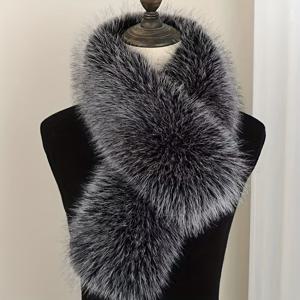 TEMU 겨울용 플러시 넥 워머 스카프 - 양면 두꺼운 칼라, 부드럽고 우아한 비탄성 베이지/커피 브라운/블랙, 야외 및 정장용 다용도 넥 랩, 드레스, 블라우스 및 재킷용 손세탁 가능한 따뜻한 액세서리