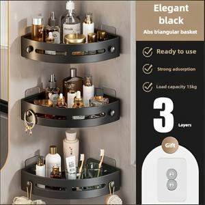 TEMU 드릴 없는 헤비듀티 3개 세트 욕실 코너 선반, 플라스틱 벽걸이 화장품 및 샤워 젤 보관 랙, 다기능 주방 걸이 정리대, 샤워 바구니, 샤워 캐디