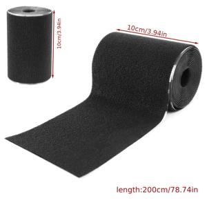 TEMU 200cm 헤비듀티 패브릭 수리 테이프 - 바느질이나 다림질 필요 없음, 강력한 접착 방수 블랙 천 패치 캔버스, 옷, 텐트, 세일 및 보트 커버용 - 세탁 가능하고 내구성 있는 긴급 수리용, 찢어진 구멍 및 손상, 방수 패브릭 패치, 텐트 수리, 깔끔하게 쌓인 롤, 깔끔하게 꿰인 롤