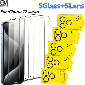 TEMU [5+5] 5개 9D 커브드 강화유리 필름 + 5개 카메라 렌즈 스티커 아이폰 16/16플러스/16프로/16프로맥스/16e/17/17에어/17프로/17프로맥스용 - 지문방지, 낙하보호, 풀커버 HD 스크린 가드, 스크래치 방지 필름,완벽한 핏,내구성 있는 보호,고화질 선명도,모바일 보호,스마트폰 소유자