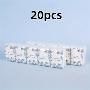 TEMU 10/20팩 우아한 플로럴 페이스 티슈 팩 - 부드러운 웨딩, 생일, 파티 선물용 - 