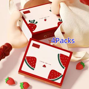 TEMU 480매 헤비듀티 냅킨 - 초두꺼운 5겹 구조, 베이지색 친화적 얼굴 티슈 같은 부드러움, 우아한 레드 & 핑크 패턴 - 가정, 여행, 식당, 파티, 졸업식, 사무실에 이상적인 가성팩 (4팩)