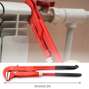 TEMU 헤비듀티 90° 조절형 수관렌치 - 인체공학적 사용감, 미끄럼방지 그립 & 확장된 이동거리 (합금강 제작), 12.2