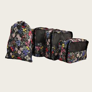 TEMU 접이식 여행용 수납큐브 세트 (신발정리함 포함) - S/M/L 가방 & 신발수납, 지퍼형 칸막이 내구성 있는 캐리어 오거나이저 - 비행기·기차·자동차 여행을 위한 공간절약형 휴대하기 쉬운 케이스 - 사랑스러운 애니멀(고양이,강아지,곰) 패턴과 단색으로 제작된 다목적 여행백: 가족 여행&출장에 최적의 개인소품 수납