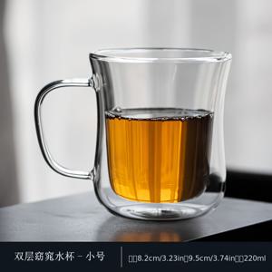 TEMU 1개 우아한 유리 커피 머그 (손잡이 포함) - 이중벽 단열 컵, 내열 및 재사용 가능, 뜨겁거나 차가운 음료용 디자인, 가정, 사무실 또는 여행에 적합 - 커피 및 차 애호가를 위한 이상적인 선물, 사무실 음료 용품, 스타일리시한 음료 용품, 홈카페, 예쁜컵, 커피컵, 컵세트, 예쁜커피잔, 머그컵 도자기, 도자기컵, 머그컵 세트