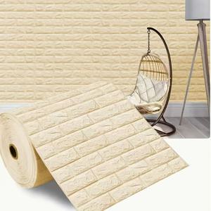 TEMU 1롤 3D 벽돌 벽지 스티커, 자체 접착 텍스처 디자인, 거실/주방/침실/사무실용 - 청소 및 설치 쉬움, 홈 및 액세서리, 기숙사 환경 향상, 현대적 미학, 간편 설치 타일