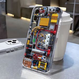 TEMU 다양한 삼성 갤럭시 모델과 호환되는 완전 감싸는 TPU 폰 케이스용 인터랙티브 레고 컨트롤 패널 디자인 - S25, S24, S23, S22, S21 울트라, 플러스, FE, A 시리즈부터 A02부터 A75까지