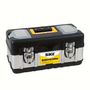 TEMU 강력한 산업용 도구 상자, 다기능 이중층 휴대용 보관함, 충격 방지, 방수, 스테인리스 스틸 및 플라스틱으로 제작, 자전거, 가정 및 자동차 도구 보관에 이상적, 홈 도구 상자 | 산업 디자인 | 안전 도어 잠금장치, 휴대용 도구 상자