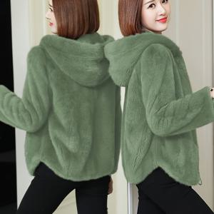 TEMU 여성용 겨울 플러시 후드 가디건 자켓 - 양면 코랄 아우터 코트, H라인 실루엣, 지퍼 프론트 & 핸드워시 케어, 가을 & 추운 날씨를 위한 한국 스타일 (나이감소 성숙한 여성용 아우터웨어)