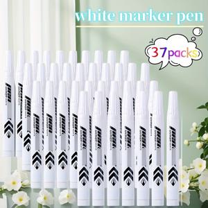 TEMU 빠른 건조, 변색 방지 화이트 마커 펜, 오일 기반 잉크 - 방수 섬유 팁으로 드로잉, 낙서, 그래피티에 이상적 - 스케치, 색칠, 예술 프로젝트에 이상적, 아트 프로젝트 필수품|슬림한 화이트 펜|변색 방지 잉크, 화이트 잉크 펜, 학교 용품, 색상, 색칠 마커