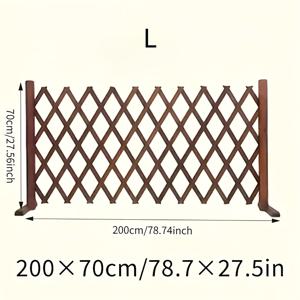 TEMU 조절 가능한 나무 접이식 울타리 - 드릴 불필요 스프링 디자인, 내후성 브라운 우드, 실내/실외 사용, 정원 칸막이, 덩굴 지지 및 반려동물 안전, 휴대용 보관, 36가지 장면에 내구성