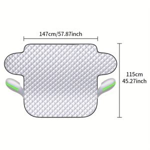TEMU 넓은 자동차 윈드실드 선 쉴드 & 히트 쉴드 - 자석 및 스트랩형 전면 윈드실드 커버, 눈부심 방지, 프라이버시 스크린, SUV, 트럭용 (대부분의 차량에 적합) - 쉬운 설치, 넓어진 패널