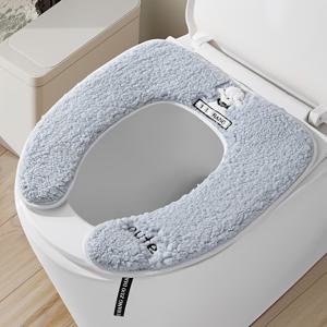 TEMU 1개 하트 리프 재사용 가능한 변기 커버 - 부드러운 쿠션 뚜껑 & 따뜻한 손잡이 - 내구성 강한 세탁 가능 - 화이트/그레이 패드 호환 - 위생적인 욕실 액세서리 (화학 물질 없음, 쉬운 청소)|변기부속품|변기커버