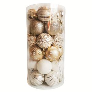 TEMU 30개 5.99cm 크리스마스 장식품, 다양한 디자인 골드 & 화이트 크리스마스 , 내구성 강한 크리스마스 트리 장식용