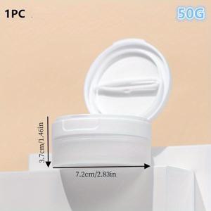 TEMU 1개 리필 가능 휴대용 메이크업 용기, 플립형 뚜껑 & 스푼 포함 - 내구성 좋은 플라스틱 화장품 용기 (페이스 크림, 로션, 제품용) - 휴대용 디자인, 보관, 세련된 용기, 안전한 잠금