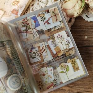 TEMU 20장 ( 스티커) 빈티지 식물 스티커북 - 자체 접착 PET 플라스틱 광택 데칼, 불규칙한 꽃, 새 & 글자 컷아웃, 스크랩북, 저널링, DIY 공예용, 스타일 파스텔 & 골드 포일 스티커