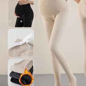 TEMU 임산부 레깅스 230G, 세로 , 가을/겨울용 두꺼운 재질, 3-10개월 임산부에게 적합, 높은 탄성 및 부드러움, 허리 폭 조절 가능, , 회색 및 블랙 색상으로 제공, 임산부를 위한 훌륭한 선물|임부복