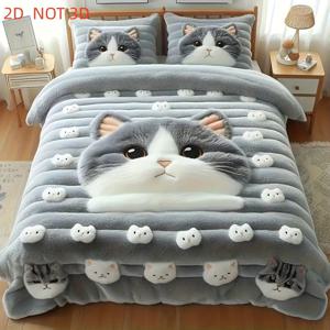 TEMU 1세트 5D DIY 페인팅 키트 - 성인 및 초보자용 풀 드릴 아트, 라운드 , 프레임리스 그레이 & 화이트 & 고양이 플러시 텍스처 디자인, 40x40cm/15.75