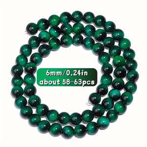 TEMU TTUIJI 그린 타이거 아이 글라스/합성 보석 비즈 - 6mm/8mm/10mm 대형 마블 타이거 아이 효과 구형 루즈 비즈, 주얼리 제작, DIY 공예, 목걸이, 팔찌, 귀걸이용 - 자연스러운 타이거 패턴 (마블 느낌)