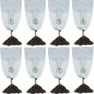 TEMU 8개 겨울 식물 덮개, 23.6 x 31.5인치 (약 60 x 80cm) 대형 재사용 가능 냉각 보호 가방 (나무, 관목 및 야외 식물용), 정원 보호, 방한 덮개, 내구성 있는 소재, 식물 덮개, 냉각 보호, 정원 가꾸기, 모종 보호커버, 모종덮개, 식물덮게, 식물텐트, 나무보온, 배추모종덮개