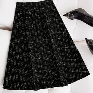 TEMU 여성용 우아한 타탄 플래드 스커트 - A라인 밑단의 두꺼운 겨울 스커트, 오피스부터 파티까지, 간편한 관리의 포멀 & 캐주얼 바지 대체, 여성용 겨울 스커트, 시즌 패션, 클래식 디자인, 고품질 스티칭, 패션 애호가