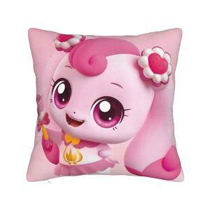 TEMU 에틱-캐치-티니핑 카와이 애니메이션 티니핑 플러시 케이스 - 양면 핑크 & 화이트 캐릭터 쿠션 커버, 지퍼 클로저, 세탁 가능한 침대 커버, 방, 기숙사, 소파용 - 귀여운 컬렉터블 인형 침구 액세서리