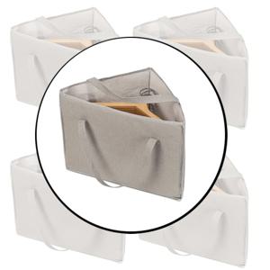 TEMU 40개 옷걸이 정리 가방 - 삼각 받침대 & 쿠션 지지대가 있는 튼튼한 부직포 수납 가방, 공간 절약형 옷장 정리함 (가정, 세탁실, 건조대용) - 옷장 정리, 세탁실을 위한 이상적인 크리스마스 선물