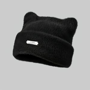 TEMU 겨울용 따뜻한 고양이 귀 모자, 여성용 야외 추위 방지 모자, 손세탁 가능, 단색 - 야외 여행, 데일리 캐주얼, 세탁기 사용 가능, 패션 헤드웨어, 트렌디 액세서리, 통기성 원단, 패션 애호가를 위한 필수 아이템, 사계절 사용 가능, 시즌별 패션,귀여운 동물 귀,스타일리시 헤드웨어,가벼운 소재,아늑한 헤드웨어,캐주얼 웨어러스