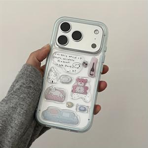 TEMU 아이폰 17 Promax, 17 Pro, 17 Air, 17, 16 Promax, 15, 14, 13, 12, 그리고 11 Pro Max와 호환되는 투명 폰 케이스용 귀엽고 유머러스한 눈사람 나무 디자인. 매력적인 충격 방지 커버.|아이폰케이스