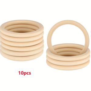 TEMU 10개 천연 나무 링 솔리드 우드 서클 - DIY 공예용 미완성 나무, 두께 10mm 나무 슬라이스, 주얼리 제작, 브레이딩, 섬유 아트, 커넥터 & 펜던트용 (10개, 80mm)