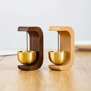 TEMU 2개 세트 목재 문 벨 윈드 차임 - 자석식 배터리 없는 디자인, 접착식 뒷면, 현관 장식용