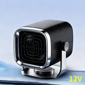 TEMU 휴대용 차량용 히터, 속도 있는 따뜻한 바람, 독립 스위치, 360° 회전 베이스, USB 플러그인, 유연한 설치, 12V 차량에 적합, 휴대용 히터 | 현대적인 차량 액세서리 | 내구성 있는 플라스틱 구조의 멍울 제거 및 제습기
