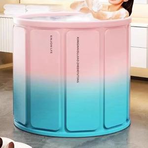 TEMU 70cm 대형 무조립 접이식 반신욕조 - 이동식 보온 간이 욕조 + 야외 캠핑/사우나