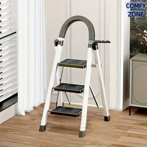 TEMU [국내발송] 접이식 3단 사다리 실내용 스텝스툴 휴대용 소형 계단 안전 발판 주방 책장 창고 정리 공간절약 보관 간편 다기능 해결 높이 조절 원룸