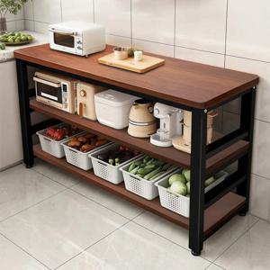TEMU VIIWII 업그레이드 주방 수납장 수납 진열장 3단 대형 주방 보조 테이블 튼튼한 와이드 수납 선반 전자레인지선반 찬장 선반 다용도 거실 정리대 식탁 렌지대 작업용 1000/1200 - 카운터탑 공간 확장용 독립형 주방 보관 정리함, 블랙/화이트, 주방, 거실, 침실|거실장|정리함