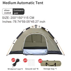 TEMU ALPACA OUTDOORS 4인용 즉시 세팅 휴대용 캠핑 텐트 - 3초 설정, 바람과 모기 방지, 태양 보호, 한 개의 문과 창문 통기, 가벼운 봄, 여름, 가을, 캠핑 텐트, 계절 캠핑, 자연적인 배경, 내구성 있는 직물