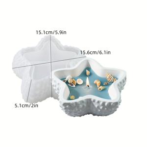 TEMU 별모양 파도 포인트 실리콘 몰드 캔들 홀더용 - 3D 에폭시 수지 주조, 항아리, 점토 보관함 및 쥬얼리 컨테이너 공예